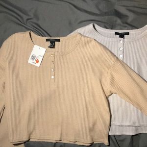 Forever 21 cropped long sleeve shirts